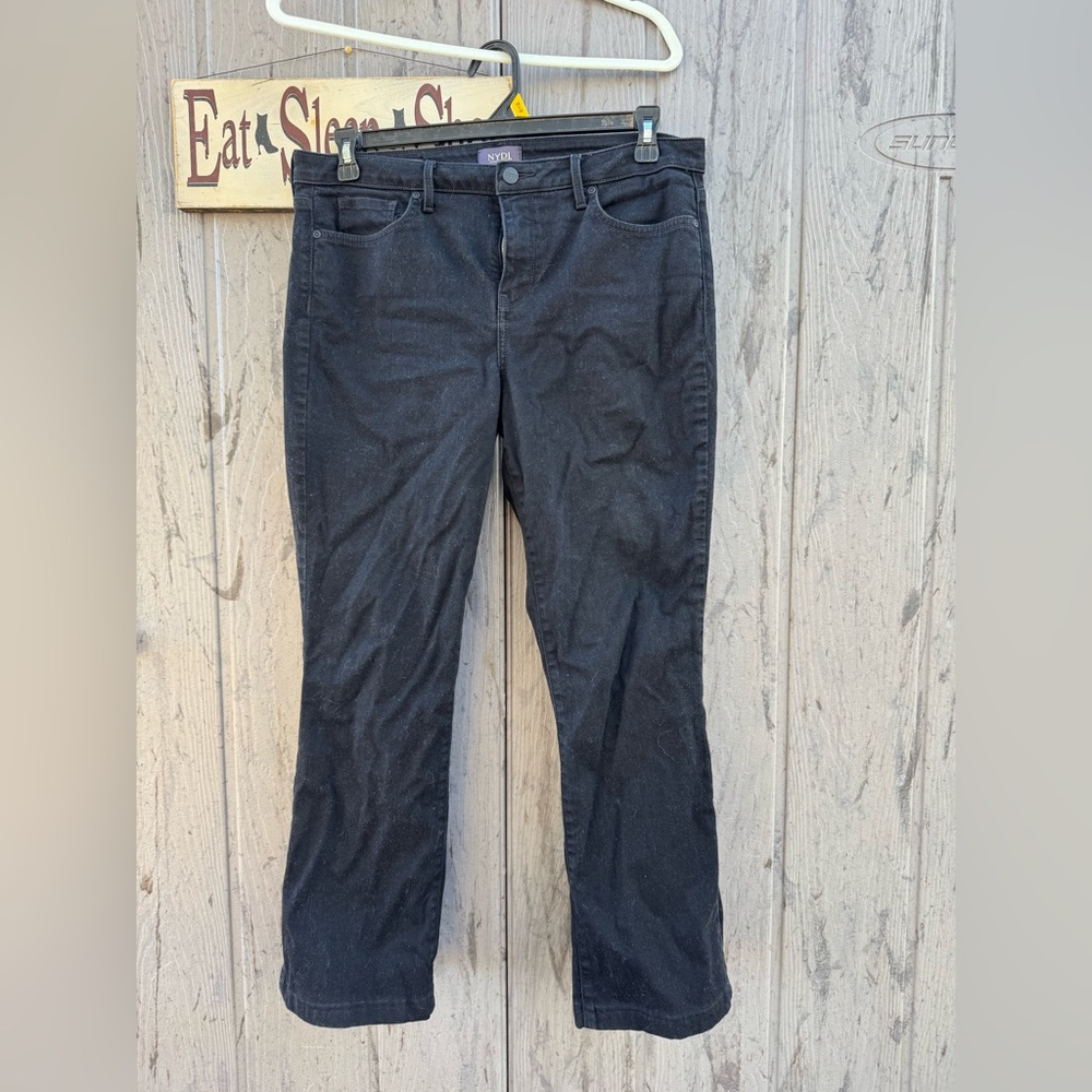 NYDJ Black Straight Leg Jeans